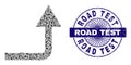 Turn Forward Recursion Collage of Turn Forward Icons and Distress Road Test Round Guilloche Seal Stamp