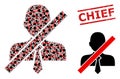 Wrong Clerk Composition of Wrong Clerk Icons and Scratched Chief Seal Stamp
