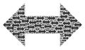 Horizontal Exchange Arrows Fractal Collage of Itself Icons