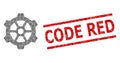Gear Recursion Collage of Gear Items and Distress Code Red Seal Stamp