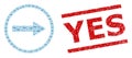 Right Rounded Arrow Recursive Composition of Right Rounded Arrow Icons and Grunge Yes Seal Stamp