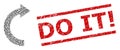 Rotate Right Recursive Mosaic of Rotate Right Icons and Textured Do It! Stamp