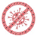 Stop Flu Virus Recursion Mosaic of Itself Items Royalty Free Stock Photo