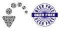 Undo Recursion Collage of Undo Icons and Scratched Beer Free Round Guilloche Seal Stamp