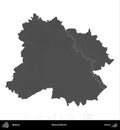 Recyca District, Belarus, isolated on white. Grayscale Royalty Free Stock Photo
