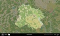 Recyca District highlighted, Belarus. Topographic Humanitarian Royalty Free Stock Photo