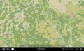 Recyca District outlined, Belarus. Topographic Humanitarian Royalty Free Stock Photo