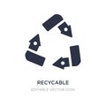 recycable icon on white background. Simple element illustration from UI concept