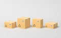 Recyclable boxes and logistics transportation, 3d rendering Royalty Free Stock Photo