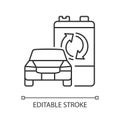 Recyclable EV battery linear icon