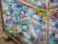 Recyclable garbage of plastic bottles in rubbish bin Royalty Free Stock Photo