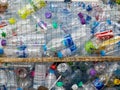 Recyclable garbage of plastic bottles in rubbish bin Royalty Free Stock Photo