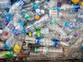 Recyclable garbage of plastic bottles in rubbish bin Royalty Free Stock Photo