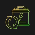 Recyclable lead-acid batteries gradient vector icon for dark theme