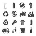 Recyclable Materials Icons Set Royalty Free Stock Photo