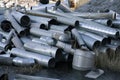 Recyclable metal waste in heap