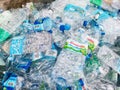 Recyclable plastic bottles background