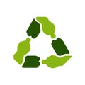 recyclable plastic bottles sign, recycling symbol, eco pet use green vector icon Royalty Free Stock Photo