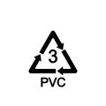 Recyclable plastic. Polyvinyl chloride. Vector illustration. Flat