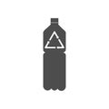 Recyclable plastic, Recycled bottle icon. Vector illustration, flat design. Royalty Free Stock Photo