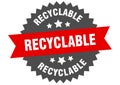 recyclable sign. recyclable round isolated ribbon label.