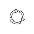 Recyclable sign line icon