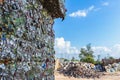 Recyclable waste, Large pile briquette waste from waste separation factories for recycling Royalty Free Stock Photo