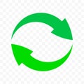 Recycle arrows circle icon. Vector eco waste bin sign, organic reuse and recycle bio package symbol