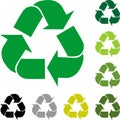 Recycle arrows, recycle signs, recycle collection, logo in color