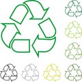 Recycle arrows, recycle signs, recycle collection, logo in color