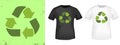 Recycle arrows t-shirt print stamp for tee, t shirts applique, fashion slogan, badge, label clothing, jeans
