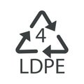 Recycle arrows triangle, plastic recycling symbol, LDPE 4 Royalty Free Stock Photo