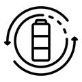 Recycle battery icon, outline style