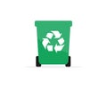 Recycle bin, recycle bins for sorting waste logo design. Recycling bin stands outdoor vector design and illustration. Royalty Free Stock Photo