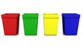 Recycle bin four color 3d rendering Royalty Free Stock Photo