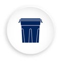 Recycle bin icon. Container for separating garbage. Caring for environment, processing raw materials. Button for mobile