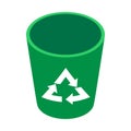 Recycle bin icon, isometric 3d style Royalty Free Stock Photo