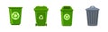 Recycle bin icon set, design element suitable for websites, print design or app Royalty Free Stock Photo
