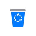 Recycle Bin icon vector, filled flat sign, solid colorful pictogram isolated on white. Royalty Free Stock Photo