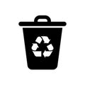 Recycle bin icon vector isolated on white background. Trash can, garbage symbol concept Royalty Free Stock Photo