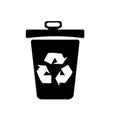 Recycle bin icon vector sign and symbol isolated on white background, Recycle bin logo concept