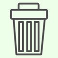 Recycle bin line icon. Delete garbage trash can outline style pictogram on white background. Office and Business signs Royalty Free Stock Photo