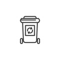 Recycle bin line icon