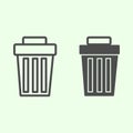 Recycle bin line and solid icon. Delete garbage trash can outline style pictogram on white background. Office and Royalty Free Stock Photo