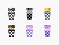 Recycle Bin Mail icon set with different styles. Royalty Free Stock Photo