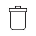 Recycle bin outline flat icon. Trash can line symbol, modern minimal flat design style. Vector illustration