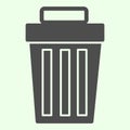 Recycle bin solid icon. Delete garbage trash can glyph style pictogram on white background. Office and Business signs Royalty Free Stock Photo