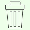 Recycle bin thin line icon. Delete garbage trash can outline style pictogram on white background. Office and Business Royalty Free Stock Photo