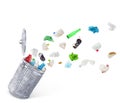 Recycle bin with unsorted trash Royalty Free Stock Photo