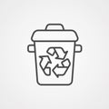 Recycle bin vector icon sign symbol Royalty Free Stock Photo